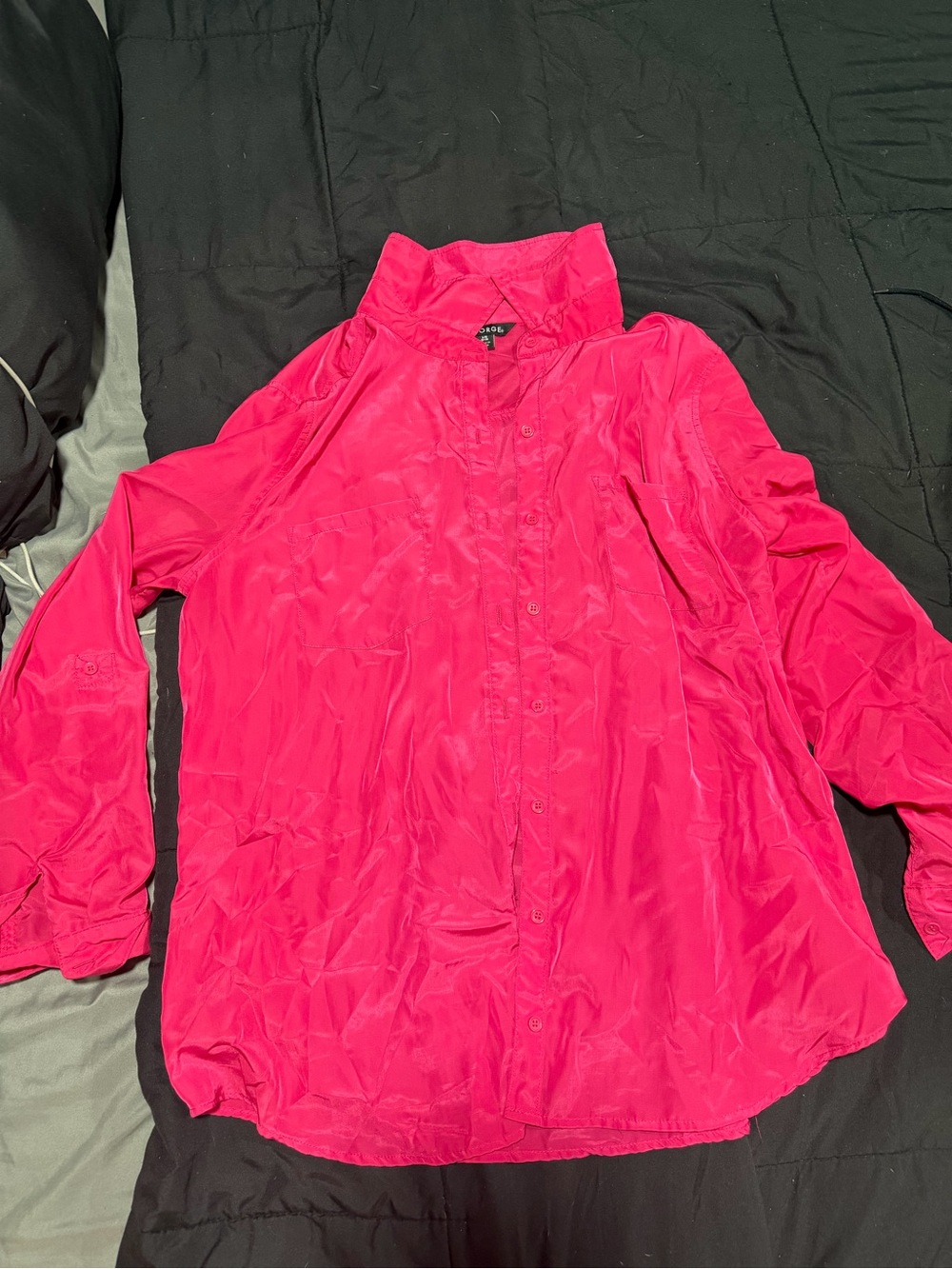 George Bright Pink Button-Front Blouse Jacket